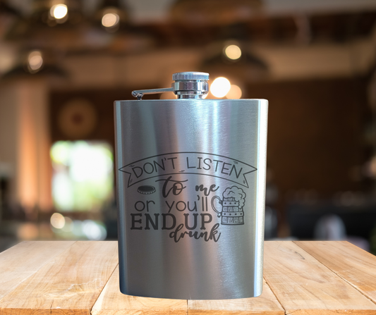 Personalized Stainless Steel Flask Set | Box & Funnel